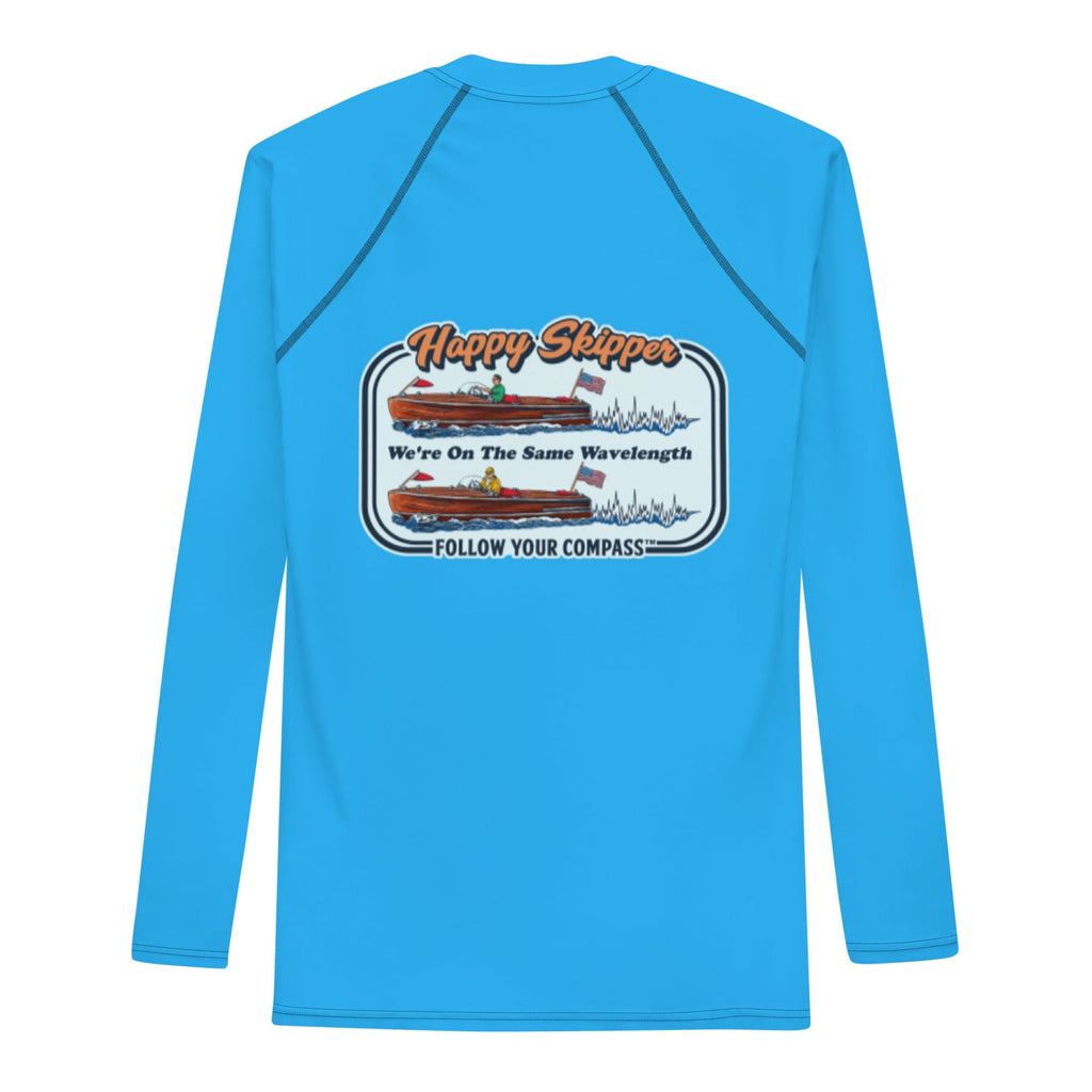 Men's Rash Guard - We're on the Same Wavelength Design with UPF 50 Sun Protection - The Happy Skipper