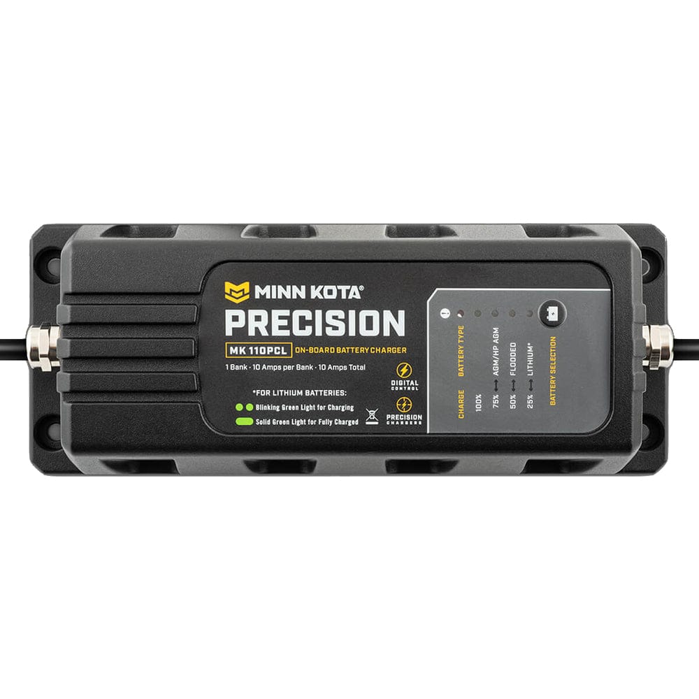 Minn Kota On-Board Precision Charger MK-110 PCL 1 Bank x 10 AMP LI Optimized Charger [1831101] - The Happy Skipper
