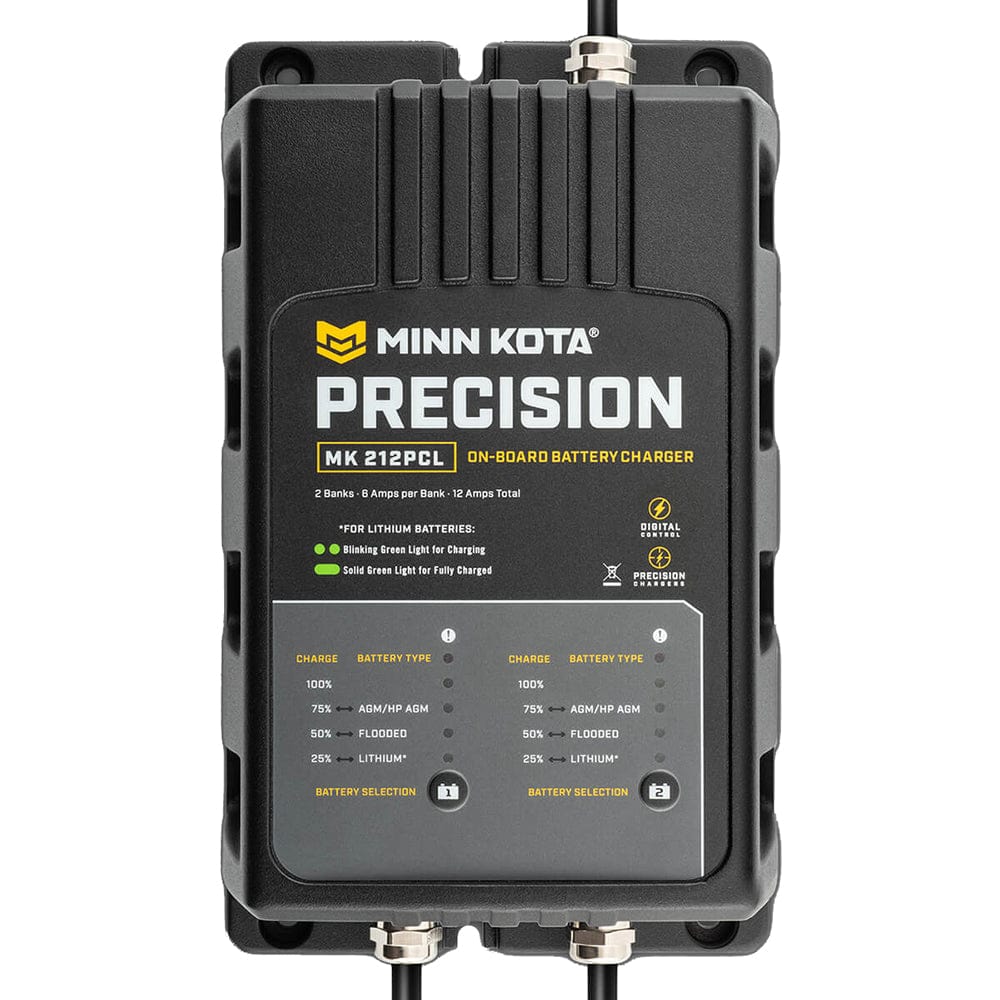 Minn Kota On-Board Precision Charger MK-212 PCL 2 Bank x 6 AMP LI Optimized Charger [1832121] - The Happy Skipper