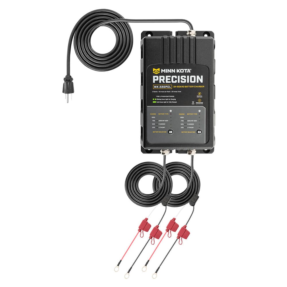 Minn Kota On-Board Precision Charger MK-220 PCL 2 Bank x 10 AMP LI Optimized Charger [1832201] - The Happy Skipper