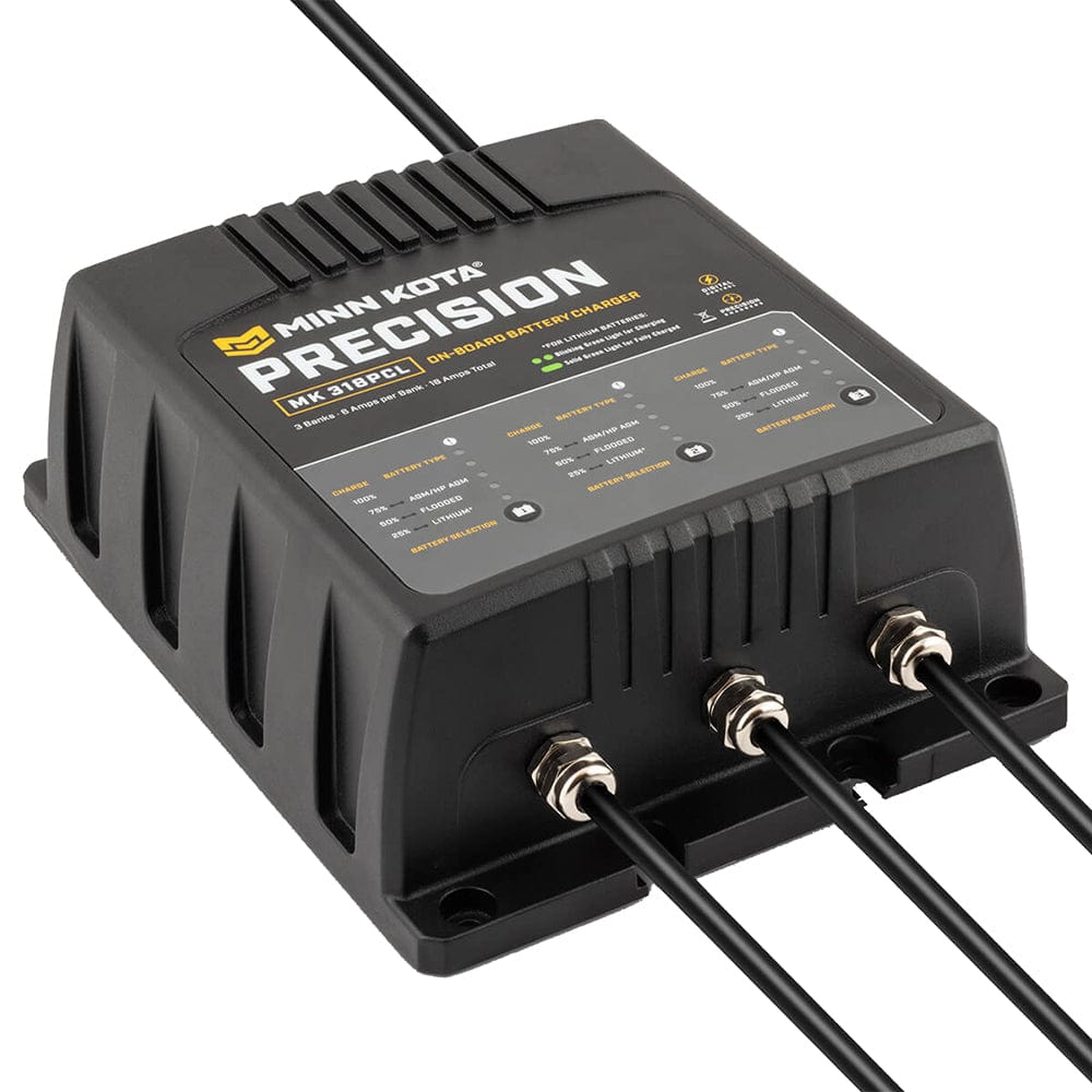 Minn Kota On-Board Precision Charger MK-318 PCL 3 Bank x 6 AMP LI Optimized Charger [1833181] - The Happy Skipper