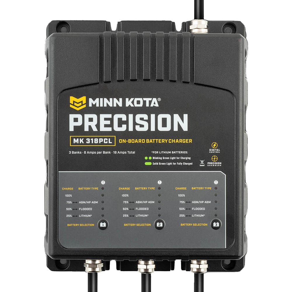 Minn Kota On-Board Precision Charger MK-318 PCL 3 Bank x 6 AMP LI Optimized Charger [1833181] - The Happy Skipper