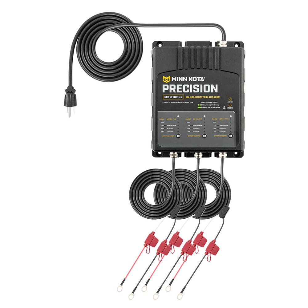 Minn Kota On-Board Precision Charger MK-318 PCL 3 Bank x 6 AMP LI Optimized Charger [1833181] - The Happy Skipper