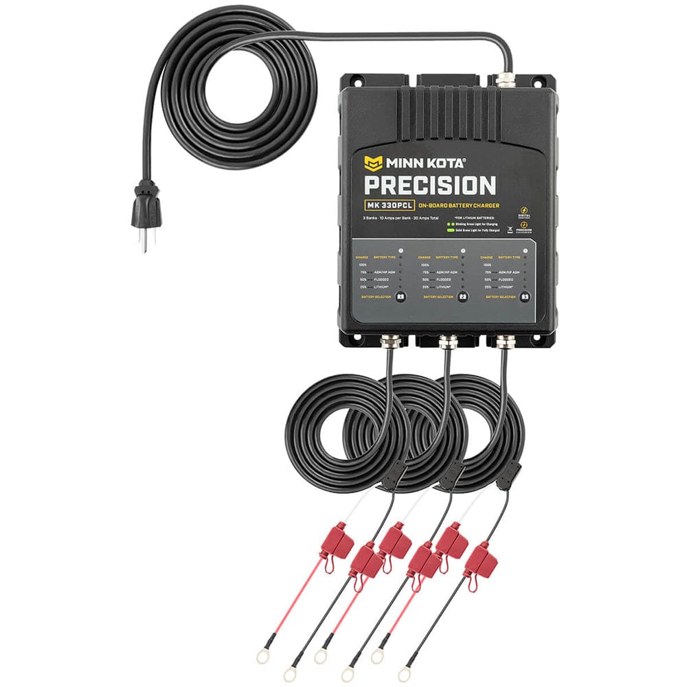 Minn Kota On-Board Precision Charger MK-330 PCL 3 Bank x 10 AMP LI Optimized Charger [1833301] - The Happy Skipper