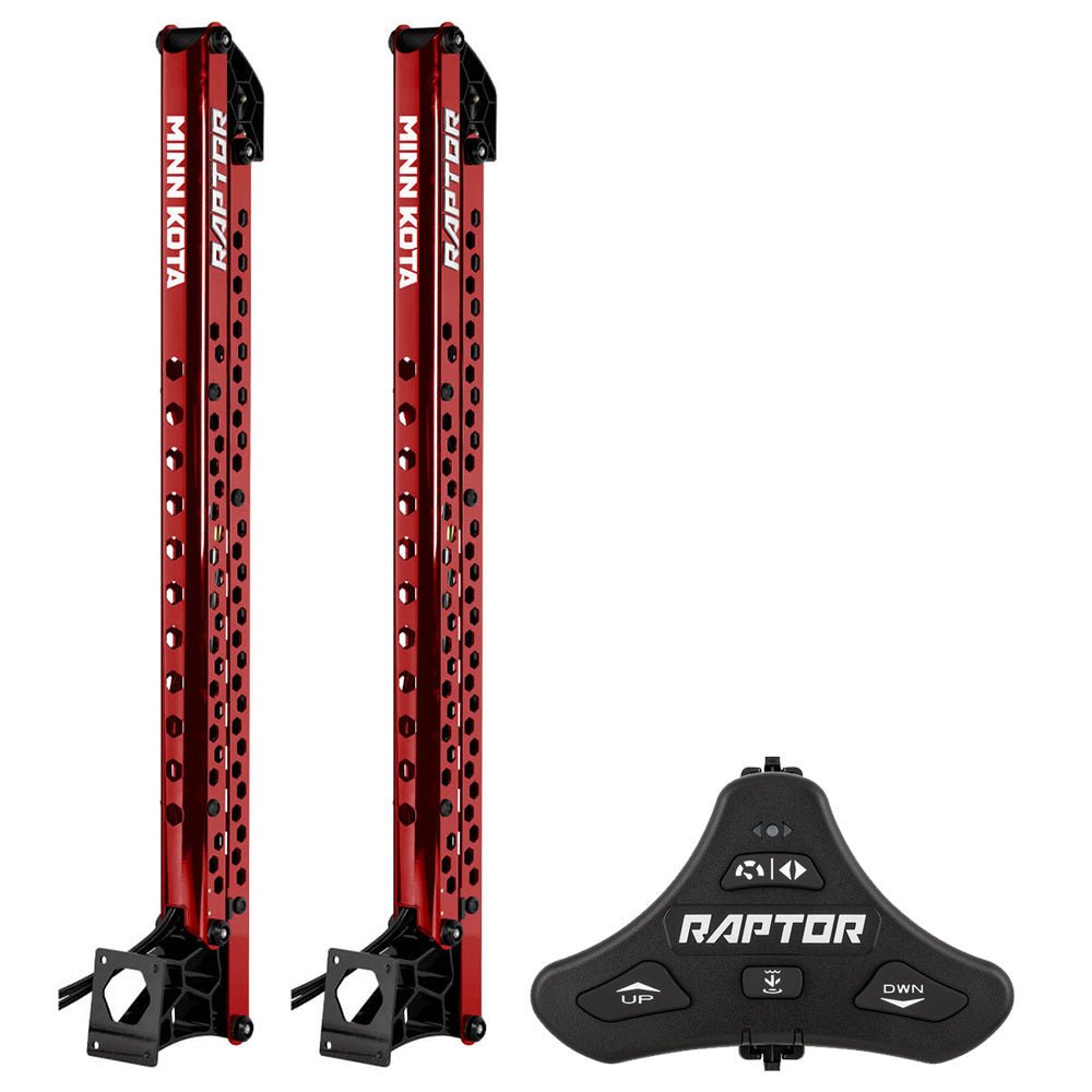 Minn Kota Raptor Bundle Pair - 10' Red Shallow Water Anchors w/Active Anchoring Footswitch Included [1810632/PAIR] - The Happy Skipper