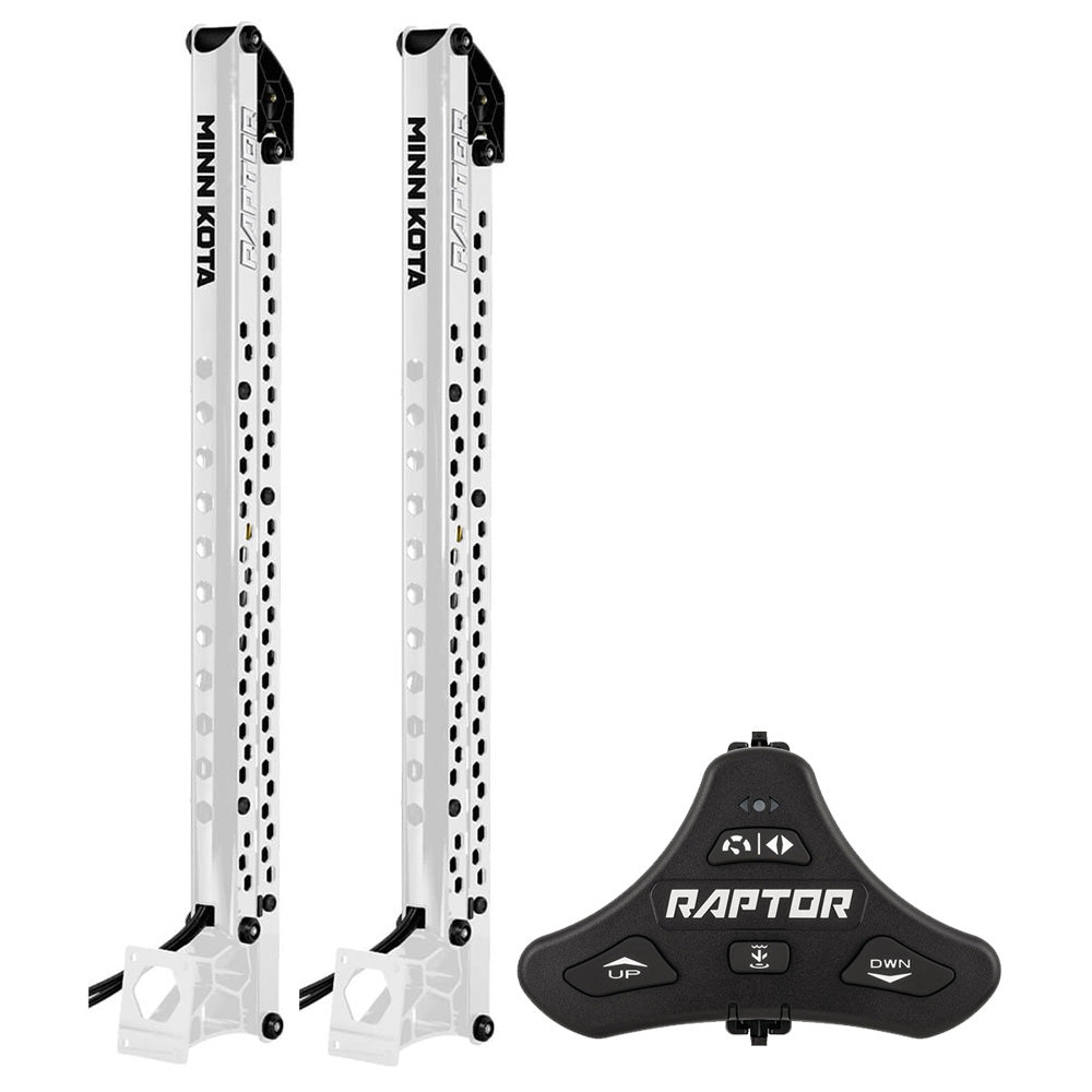 Minn Kota Raptor Bundle Pair - 8' White Shallow Water Anchors w/Active Anchoring Footswitch Included [1810621/PAIR] - The Happy Skipper