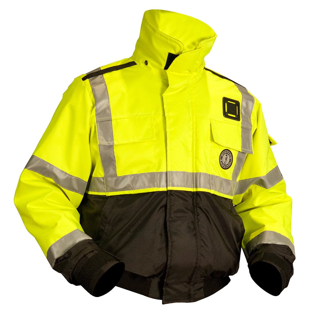 Mustang ANSI High Vis Flotation Bomber Jacket - Fluorescent Yellow/Green/Black - Small [MJ6214T3-239-S-206] - The Happy Skipper