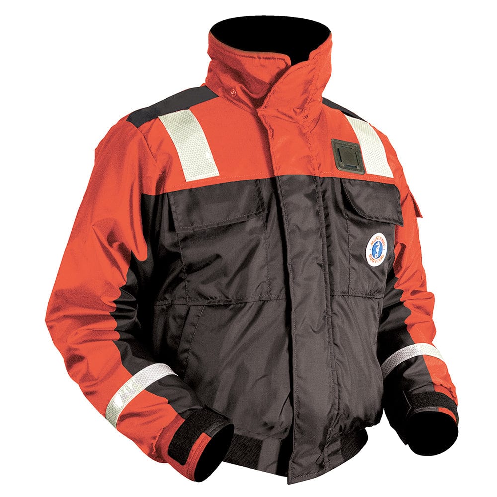 Mustang Classic Flotation Bomber Jacket w/Reflective Tape - Orange/Black - XL [MJ6214T1-33-XL-206] - The Happy Skipper