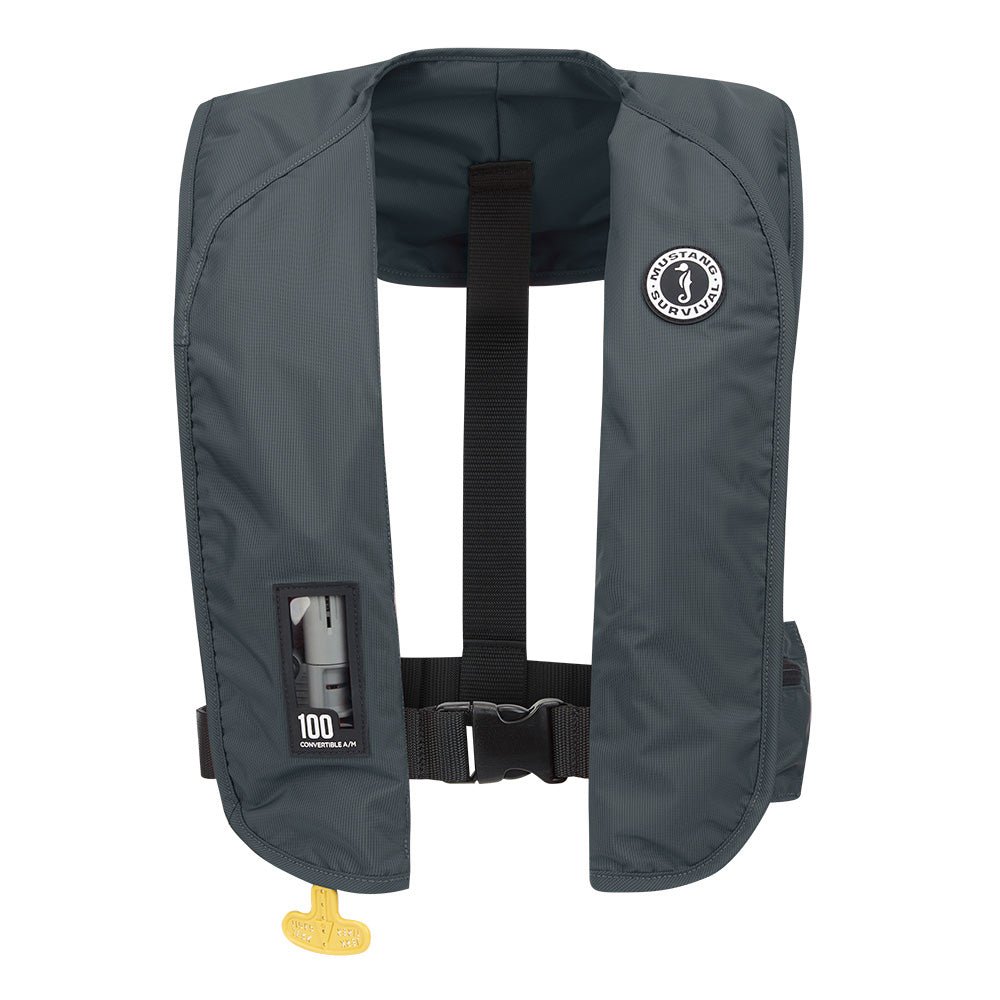 Mustang MIT 100 Convertible Inflatable PFD - Admiral Grey [MD2030-191-0-202] - The Happy Skipper
