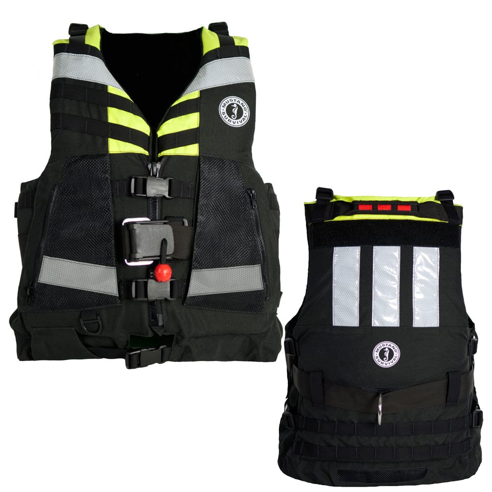 Mustang Swift Water Rescue Vest - Fluorescent Yellow/Green/Black - Universal [MRV15002-251-0-206] - The Happy Skipper