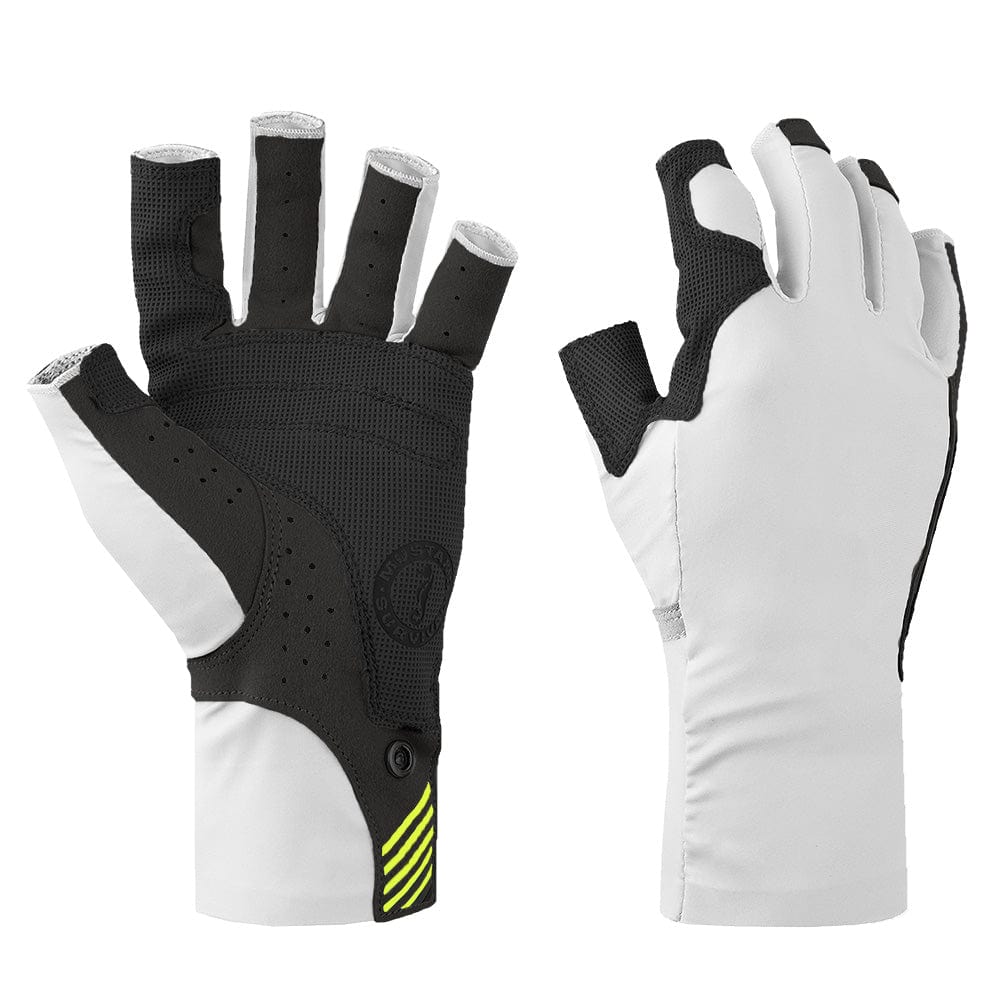 Mustang Traction UV Open Finger Gloves - White Black - Large [MA6007-267-L-267] - The Happy Skipper