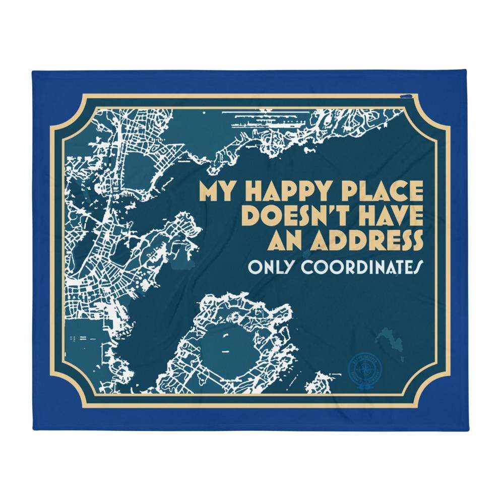 My Happy Place Doesn't Have an Address, Only Coordinates™ Throw Blanket - The Happy Skipper