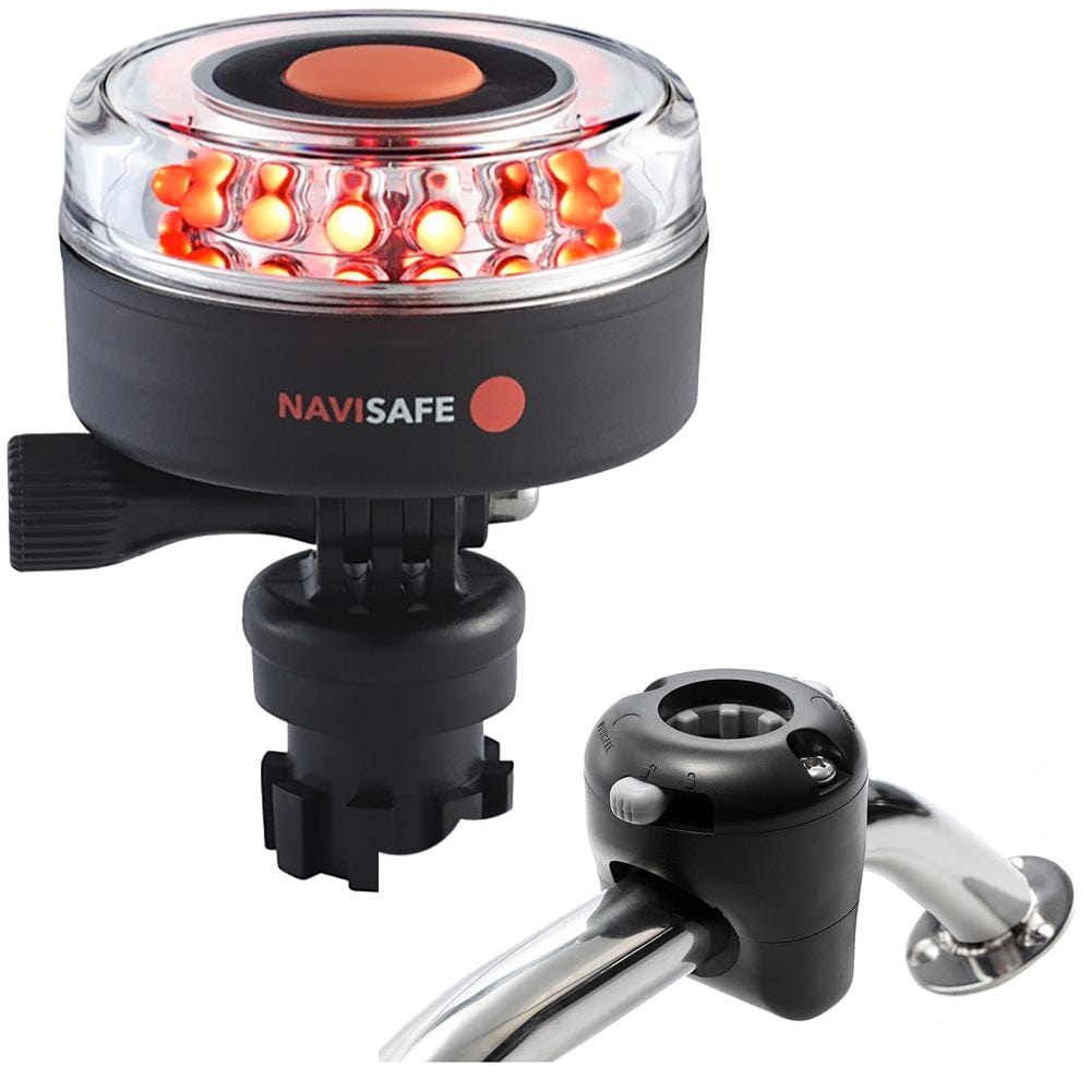 Navisafe Navilight All RED 360 2NM w/Navimount Base Rail Mount - Black [045KIT] - The Happy Skipper