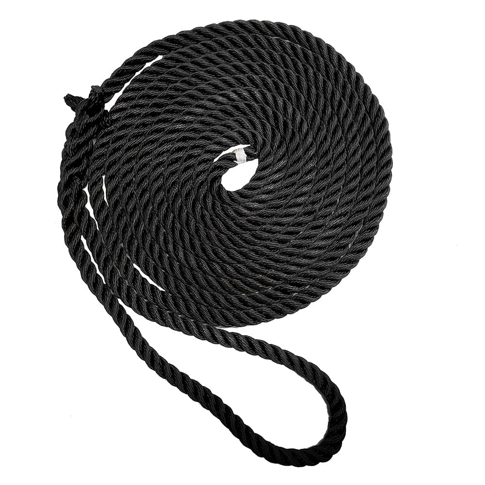 New England Ropes 1/2" Premium 3-Strand Dock Line - Black - 15 [C6054-16-00015] - The Happy Skipper