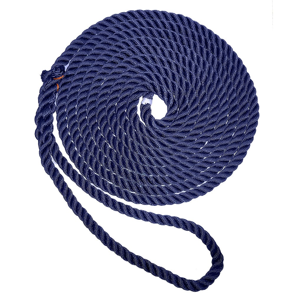 New England Ropes 1/2" Premium 3-Strand Dock Line - Navy Blue - 15 [C6053-16-00015] - The Happy Skipper