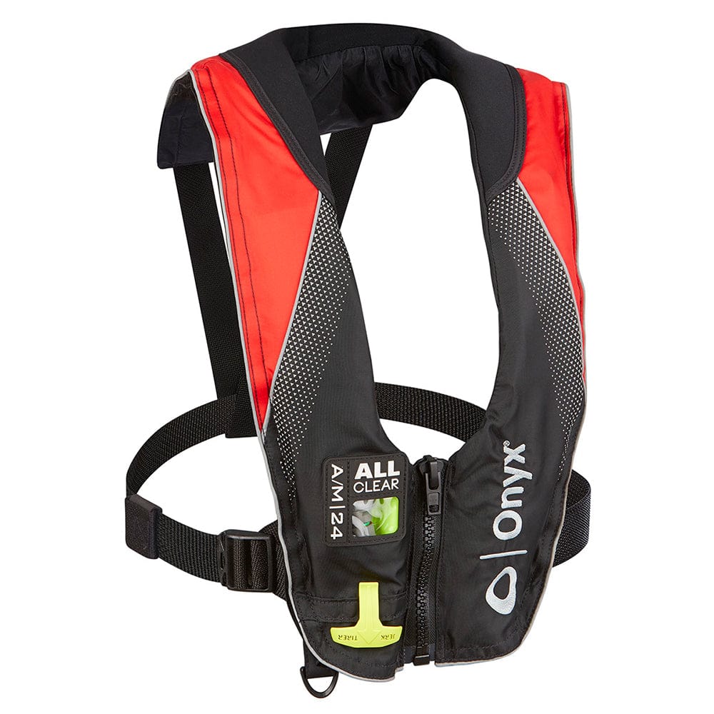 Onyx A/M-24 Series All Clear Automatic/Manual Inflatable Life Jacket - Black/Red - Adult [132200-100-004-20] - The Happy Skipper