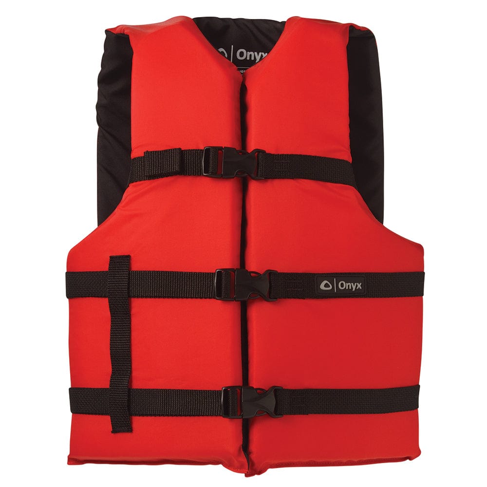Onyx Nylon General Purpose Life Jacket - Adult Universal - Red [103000-100-004-12] - The Happy Skipper