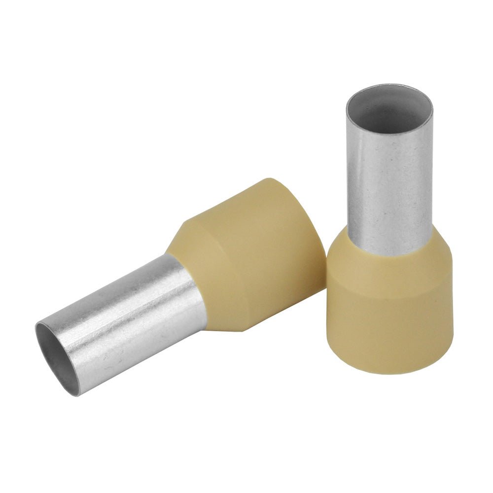 Pacer Beige 2 AWG Wire Ferrule - 16mm Length - 10 Pack [TFRL2-16MM-10] - The Happy Skipper