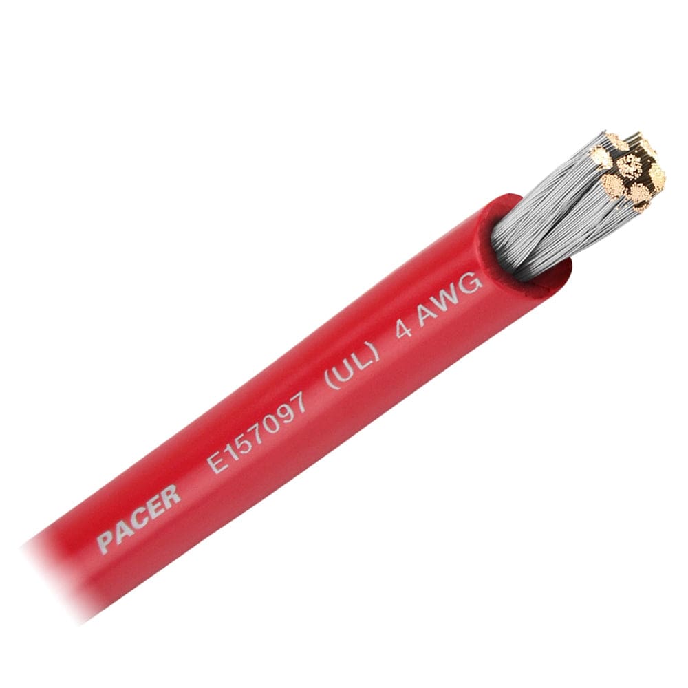 Pacer Red 4 AWG Battery Cable - Sold By The Foot [WUL4RD-FT] - The Happy Skipper