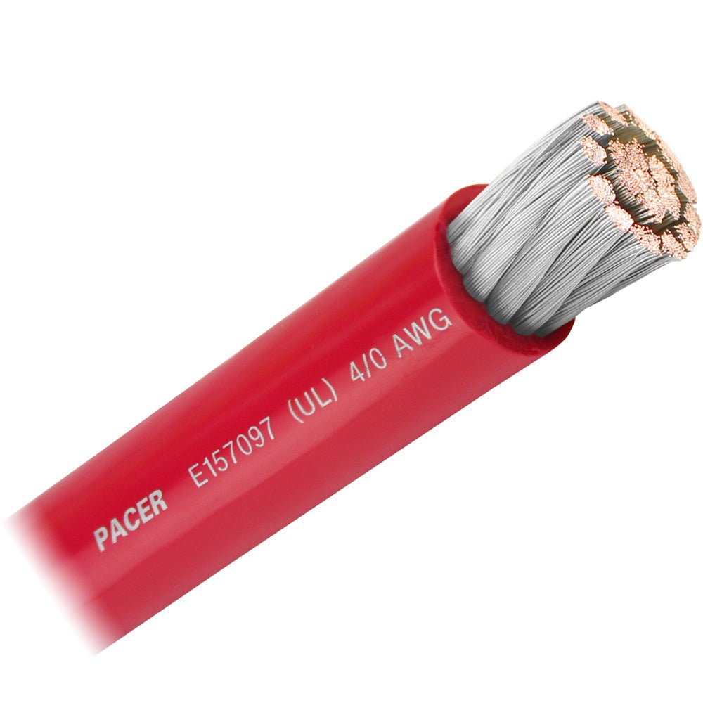 Pacer Red 4/0 AWG Battery Cable - Sold By The Foot [WUL4/0RD-FT] - The Happy Skipper