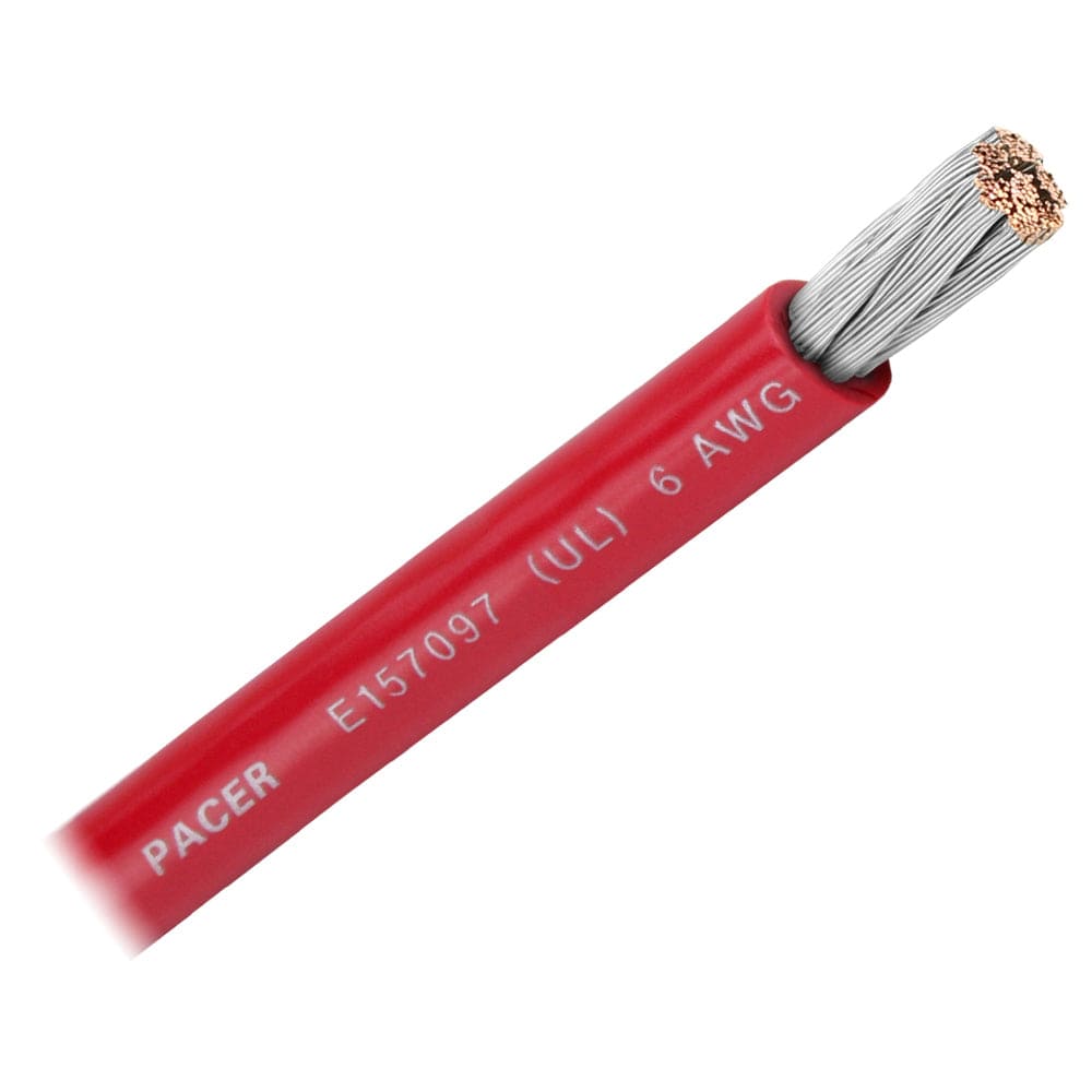 Pacer Red 6 AWG Battery Cable - Sold By The Foot [WUL6RD-FT] - The Happy Skipper