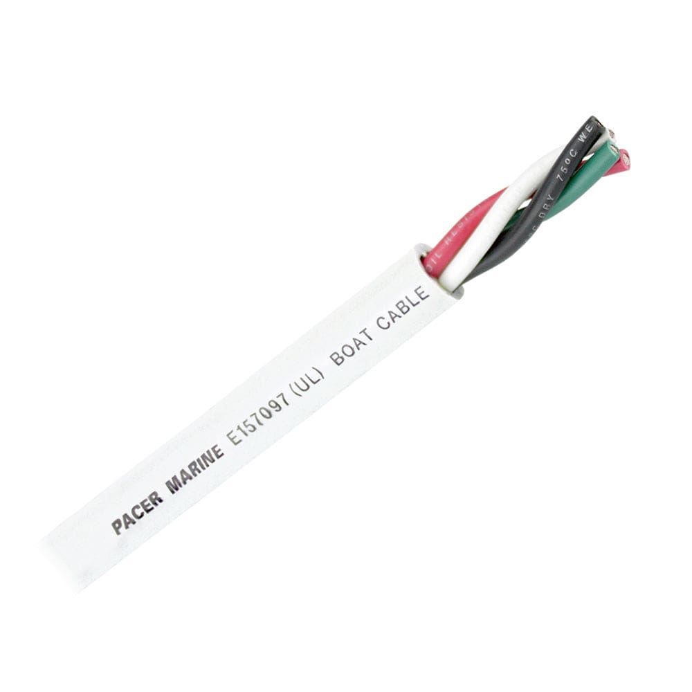 Pacer Round 4 Conductor Cable - 100 - 14/4 AWG - Black, Green, Red White [WR14/4-100] - The Happy Skipper