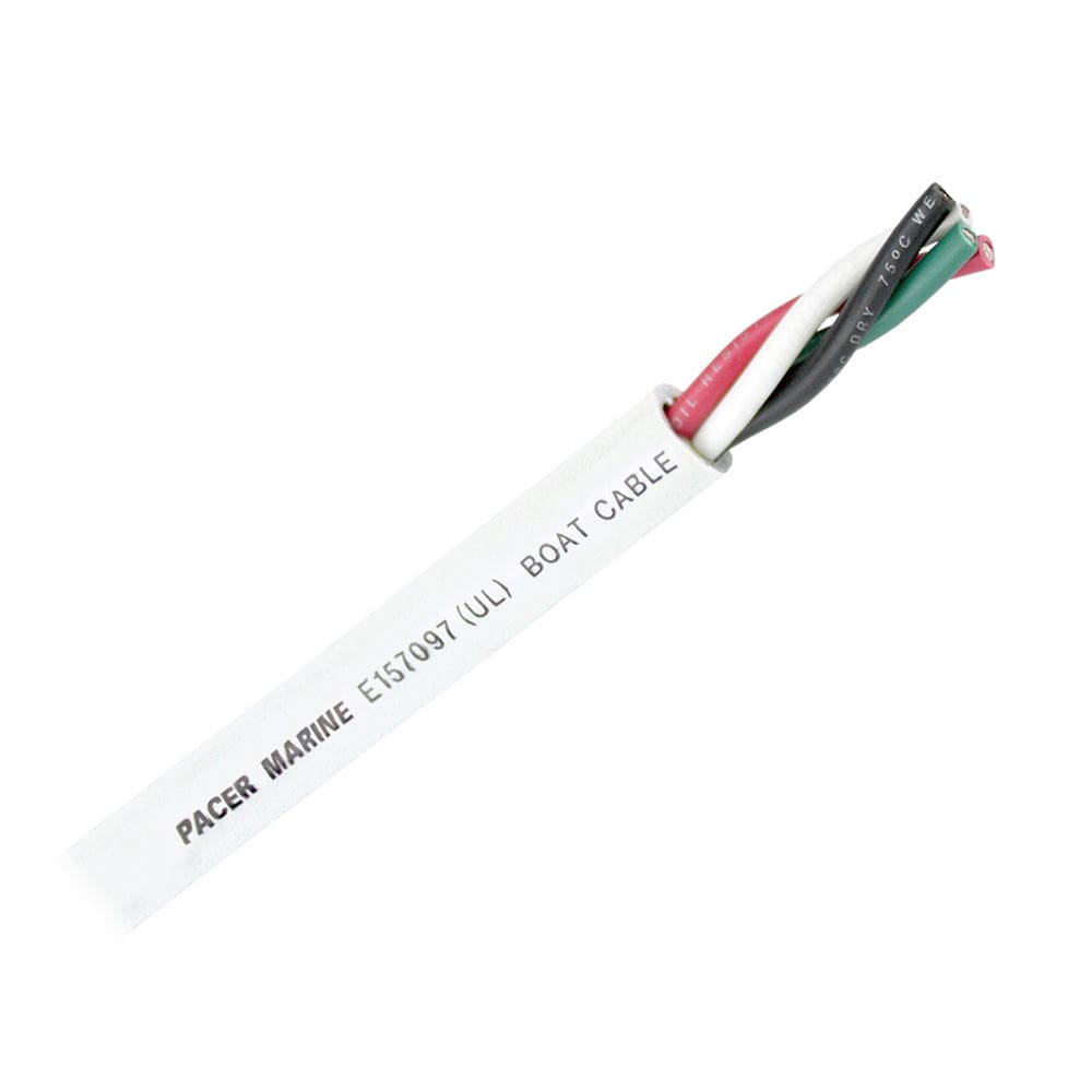 Pacer Round 4 Conductor Cable - 100 - 16/4 AWG - Black, Green, Red White [WR16/4-100] - The Happy Skipper