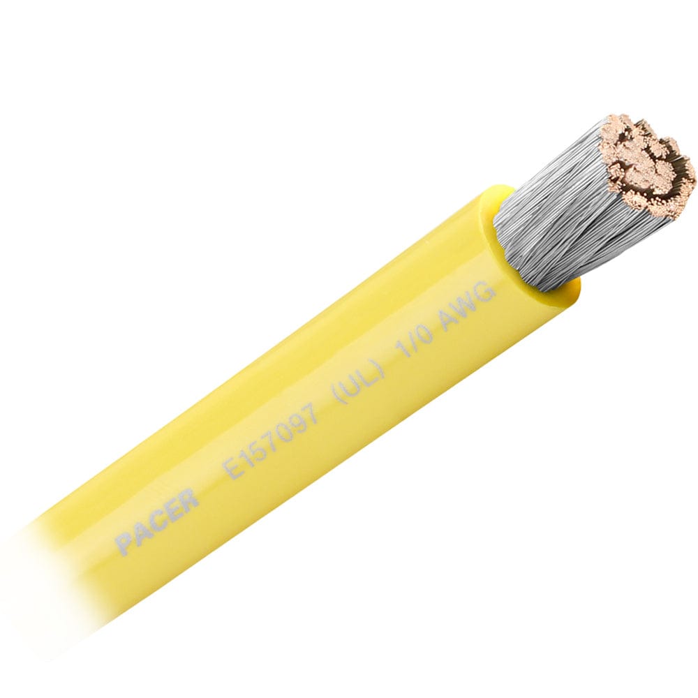 Pacer Yellow 1/0 AWG Battery Cable - Sold By The Foot [WUL1/0YL-FT] - The Happy Skipper