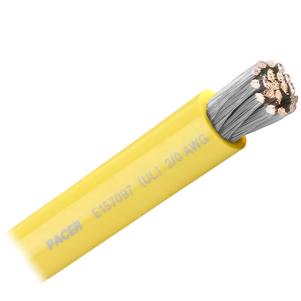 Pacer Yellow 2/0 AWG Battery Cable - Sold By The Foot [WUL2/0YL-FT] - The Happy Skipper