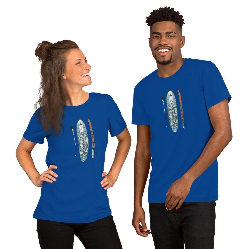 Paddleboard "Powered" Short-Sleeve Unisex T-Shirt - The Happy Skipper
