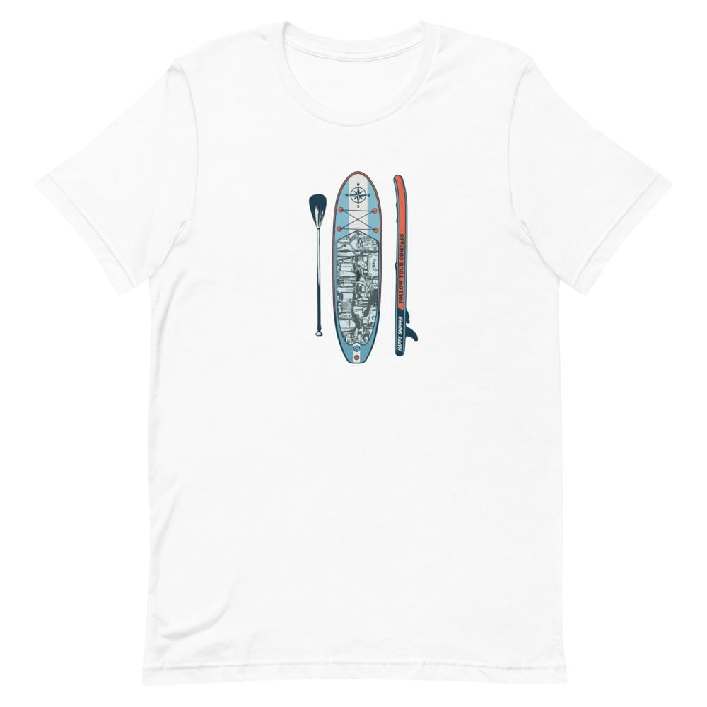 Paddleboard "Powered" Short-Sleeve Unisex T-Shirt - The Happy Skipper