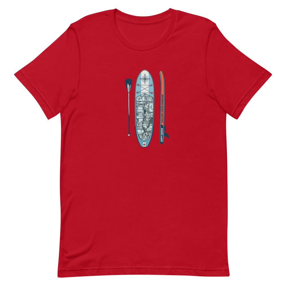Paddleboard "Powered" Short-Sleeve Unisex T-Shirt - The Happy Skipper