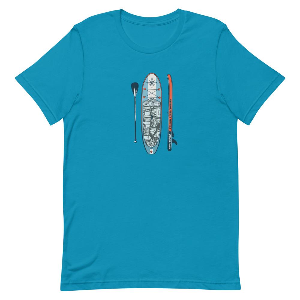 Paddleboard "Powered" Short-Sleeve Unisex T-Shirt - The Happy Skipper