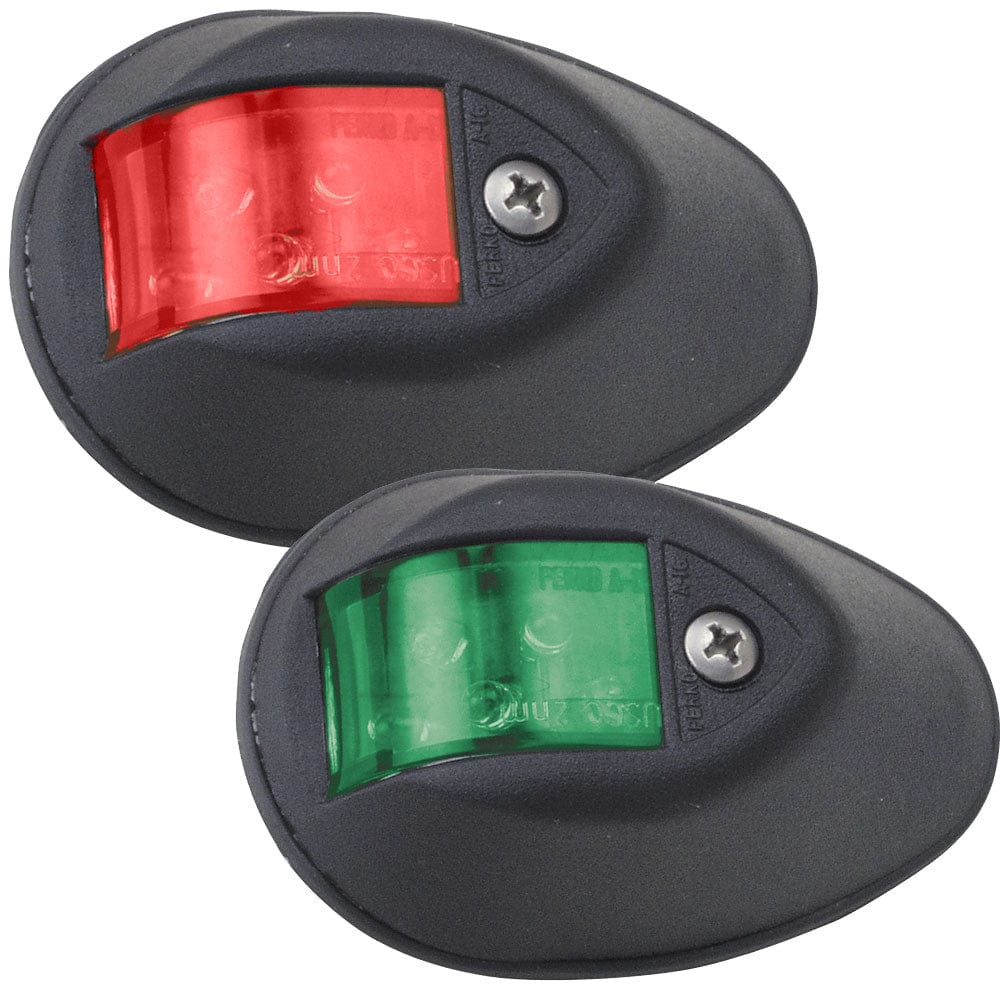 Perko LED Sidelights - Red/Green - 12V - Black Housing [0602DP1BLK] - The Happy Skipper