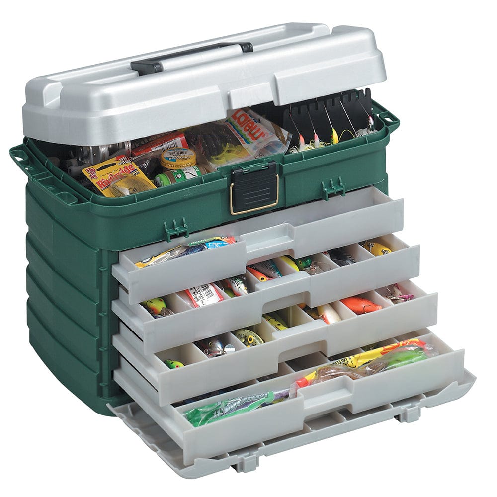 Plano 4-Drawer Tackle Box - Green Metallic/Silver [758005] - The Happy Skipper