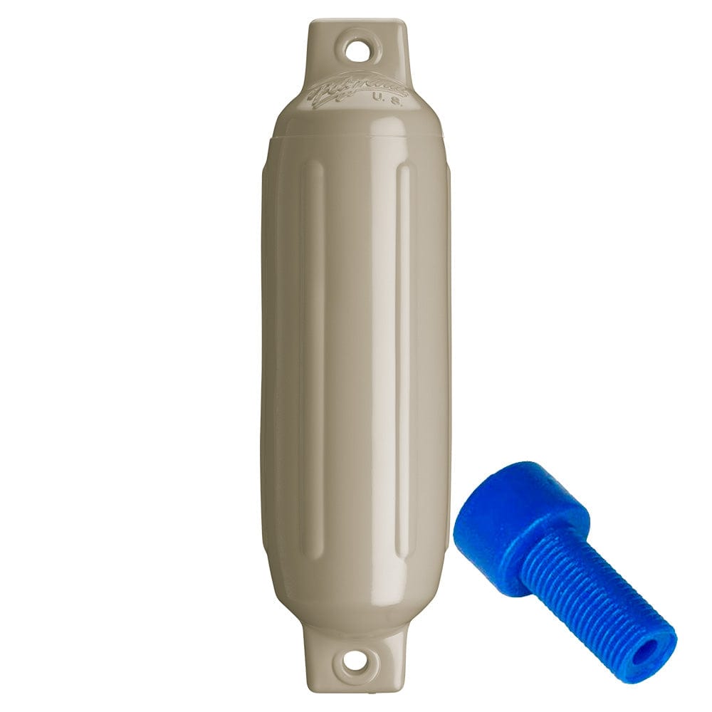 Polyform G-1 Twin Eye Fender 3.5" x 12.8" - Sand w/Adapter [G-1-SAND] - The Happy Skipper