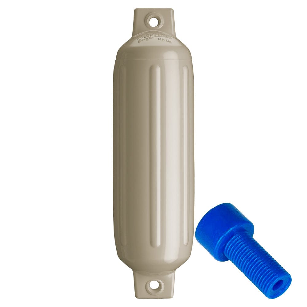 Polyform G-2 Twin Eye Fender 4.5" x 15.5" - Sand w/Adapter [G-2-SAND] - The Happy Skipper