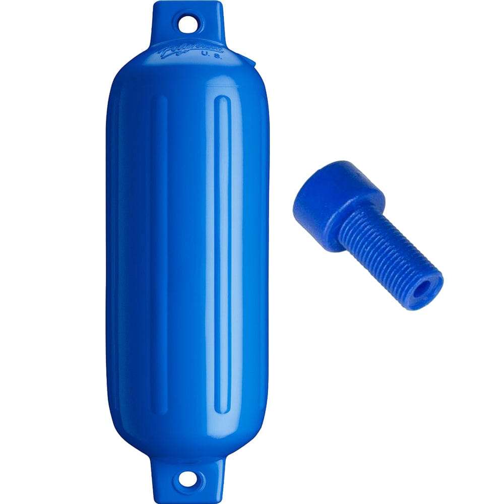 Polyform G-4 Twin Eye Fender 6.5" x 22" - Blue w/Adapter [G-4-BLUE] - The Happy Skipper