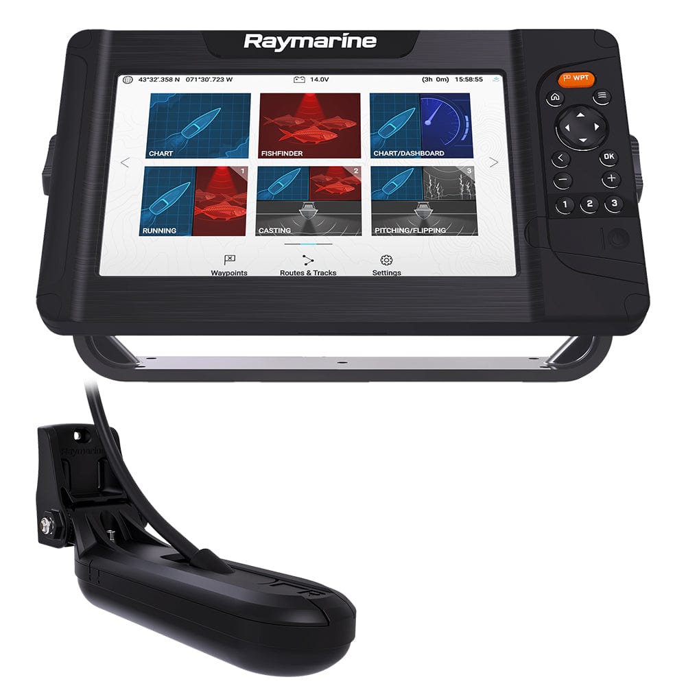 Raymarine Element 9 HV Combo w/HV-100 Transom Mount Transducer Lighthouse North America Chart [E70534-05-102] - The Happy Skipper