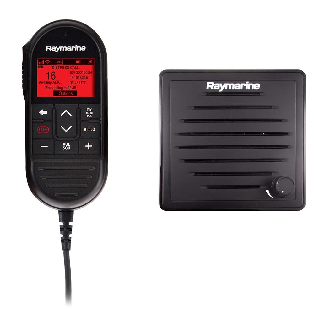 Raymarine Ray90 Wired Second Station Kit w/Passive Speaker, RayMic Wired Handset RayMic Extension Cable - 10M [T70432] - The Happy Skipper