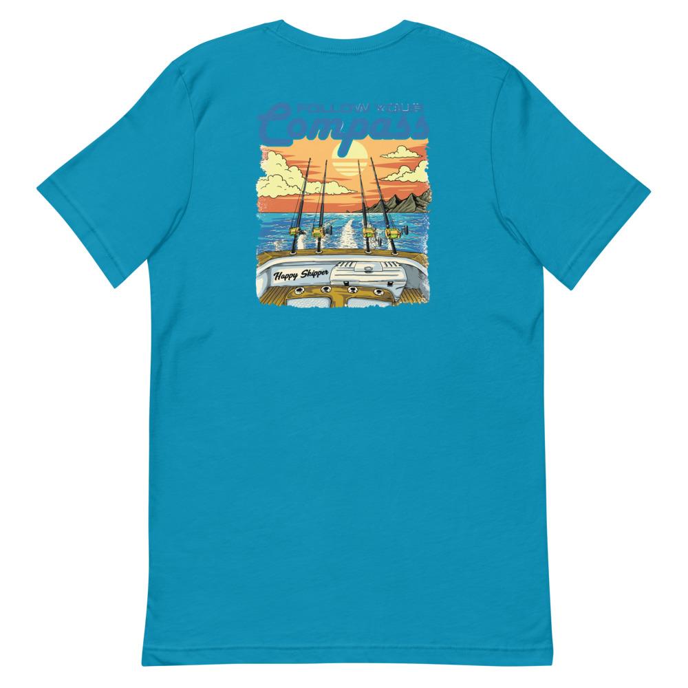 Reel Time Happy Skipper Design - Short-Sleeve Unisex T-Shirt - The Happy Skipper
