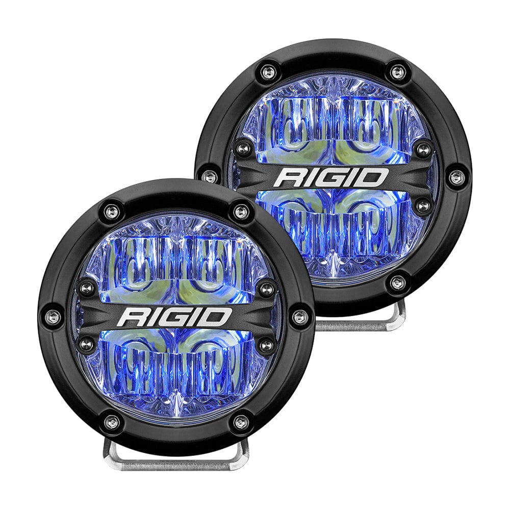 RIGID Industries 360-Series 4" LED Off-Road Fog Light Drive Beam w/Blue Backlight - Black Housing [36119] - The Happy Skipper
