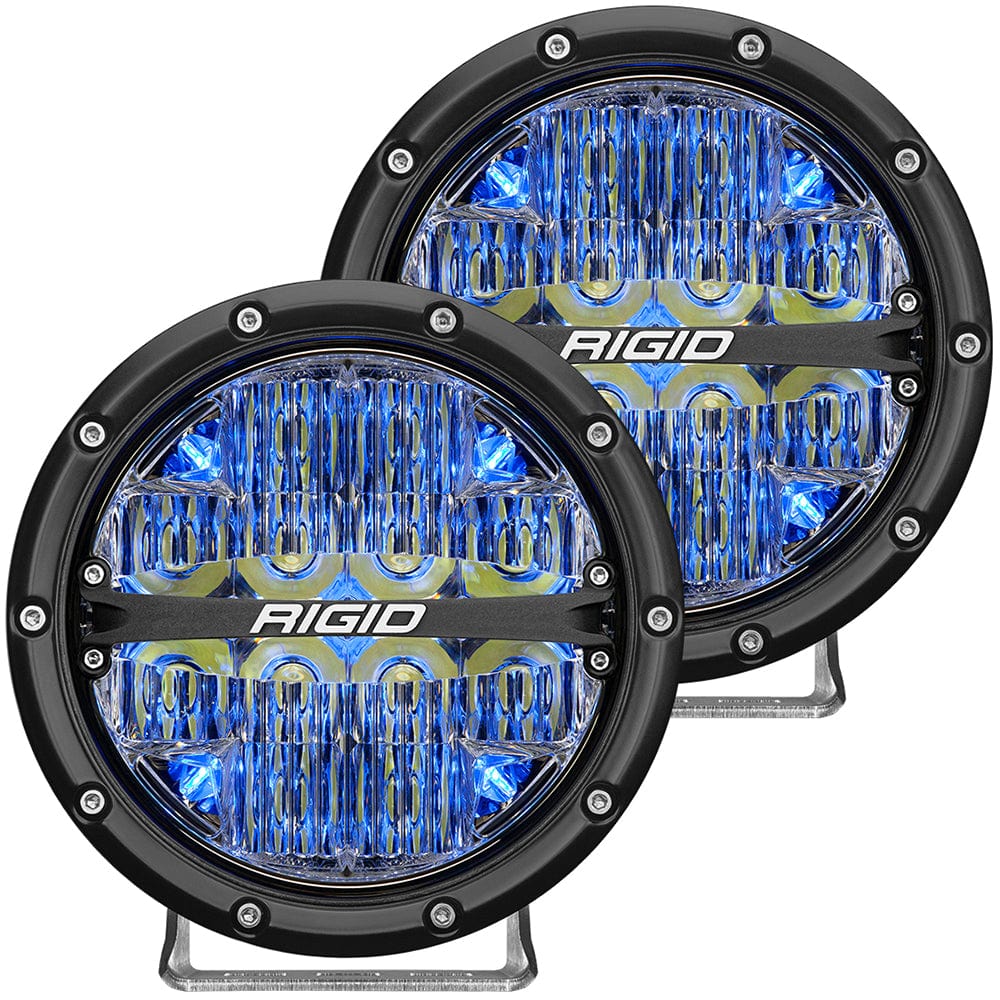 RIGID Industries 360-Series 6" LED Off-Road Fog Light Spot Beam w/Blue Backlight - Black Housing [36202] - The Happy Skipper