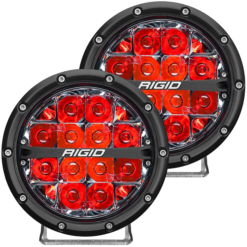 RIGID Industries 360-Series 6" LED Off-Road Fog Light Spot Beam w/Red Backlight - Black Housing [36203] - The Happy Skipper