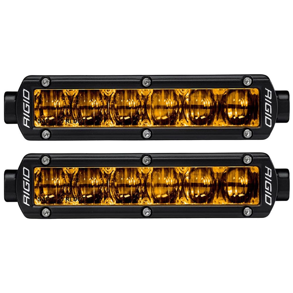 RIGID Industries 6" SR-Series SAE Compliant Fog Light - Black w/Yellow Light [906704] - The Happy Skipper