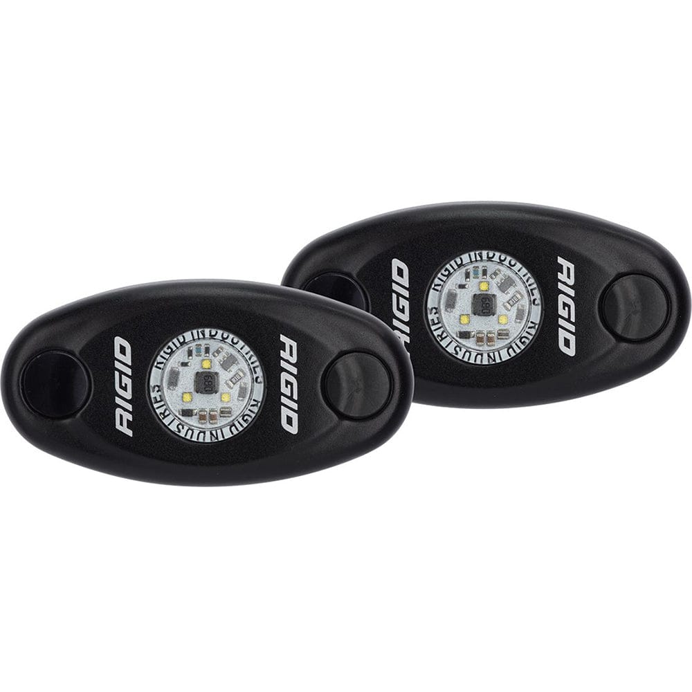 RIGID Industries A-Series Black Low Power LED Light Pair - Red [482043] - The Happy Skipper
