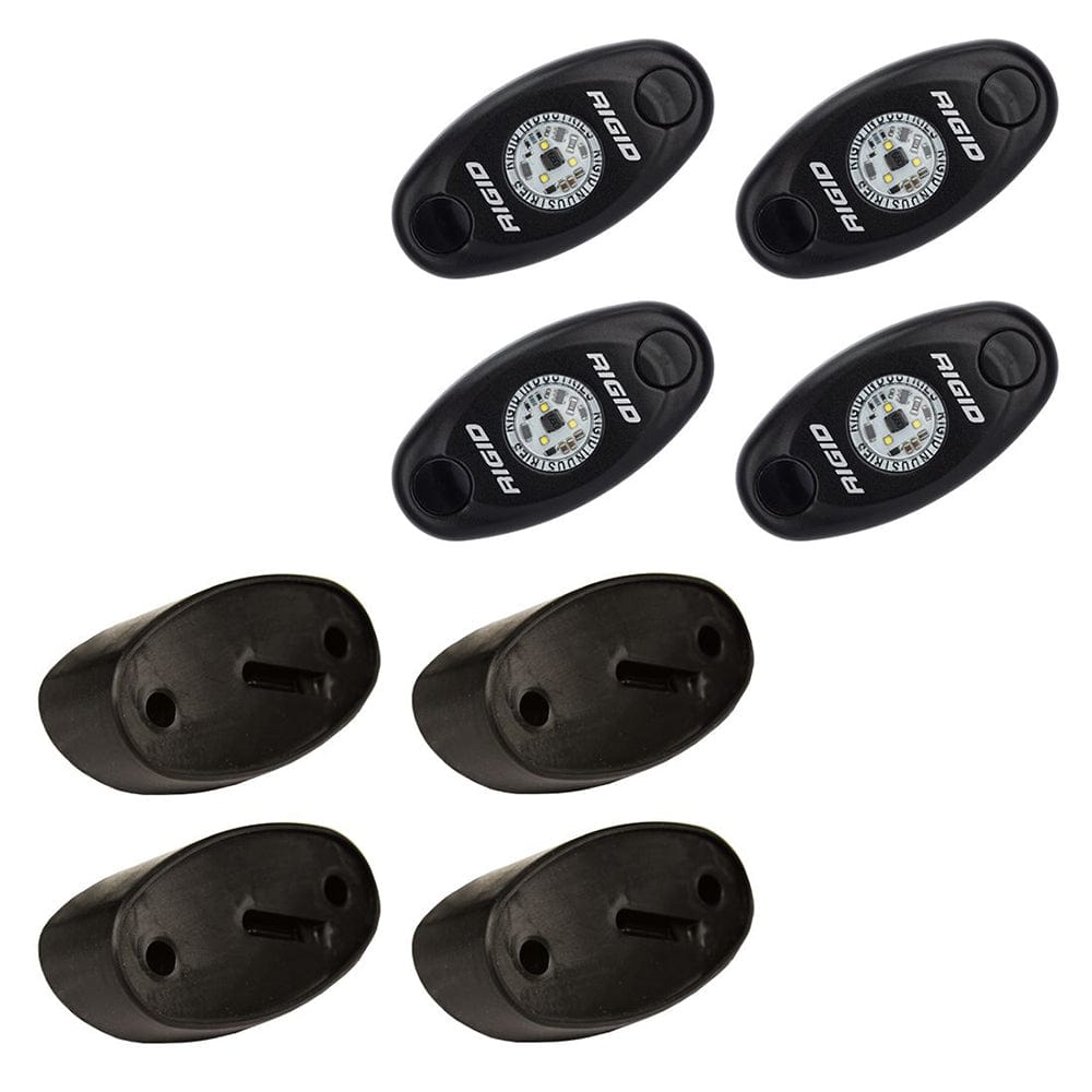 RIGID Industries A-Series Rock Light Kit - 4 Amber Lights - Black [400243] - The Happy Skipper