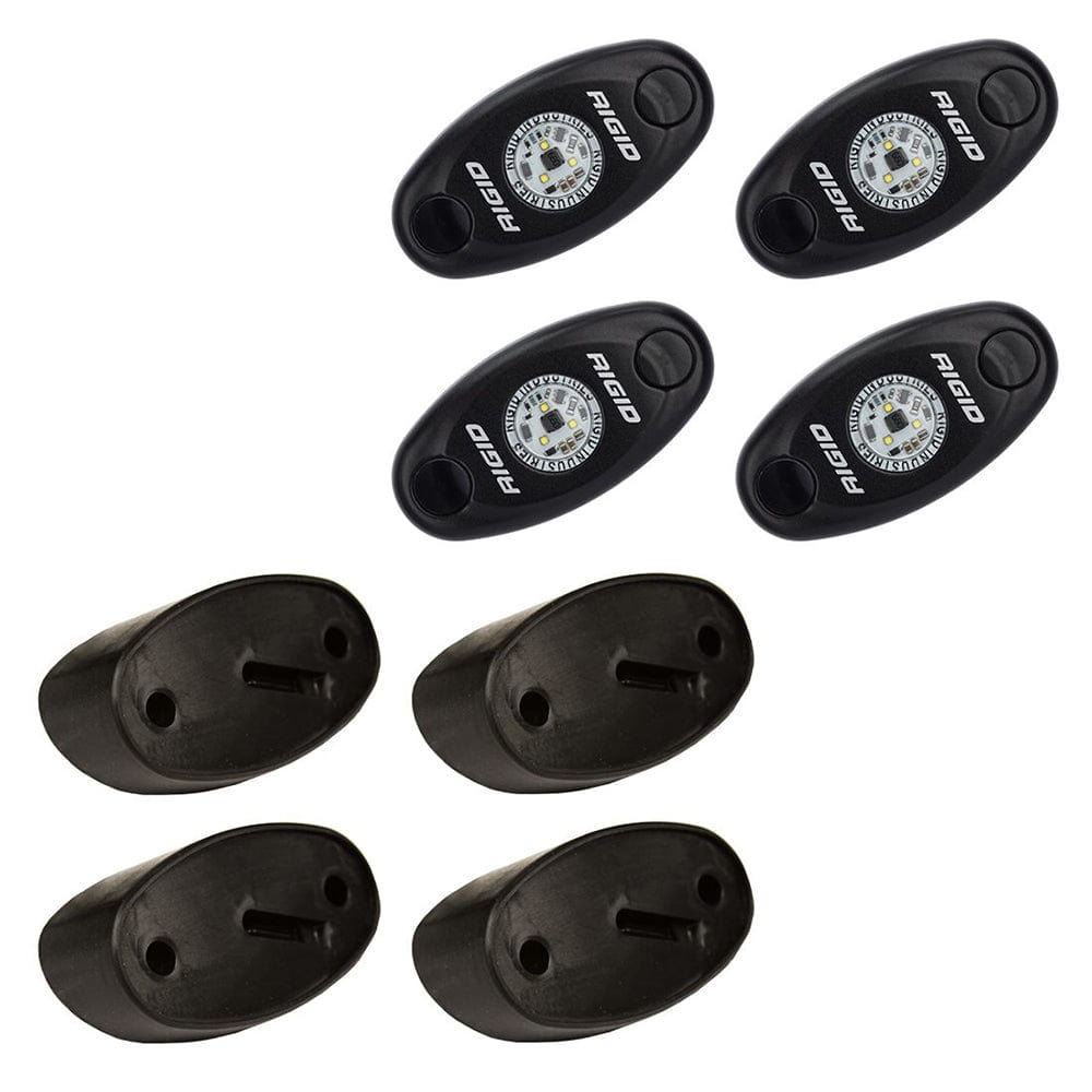 RIGID Industries A-Series Rock Light Kit - 4 Blue Lights - Black [400233] - The Happy Skipper