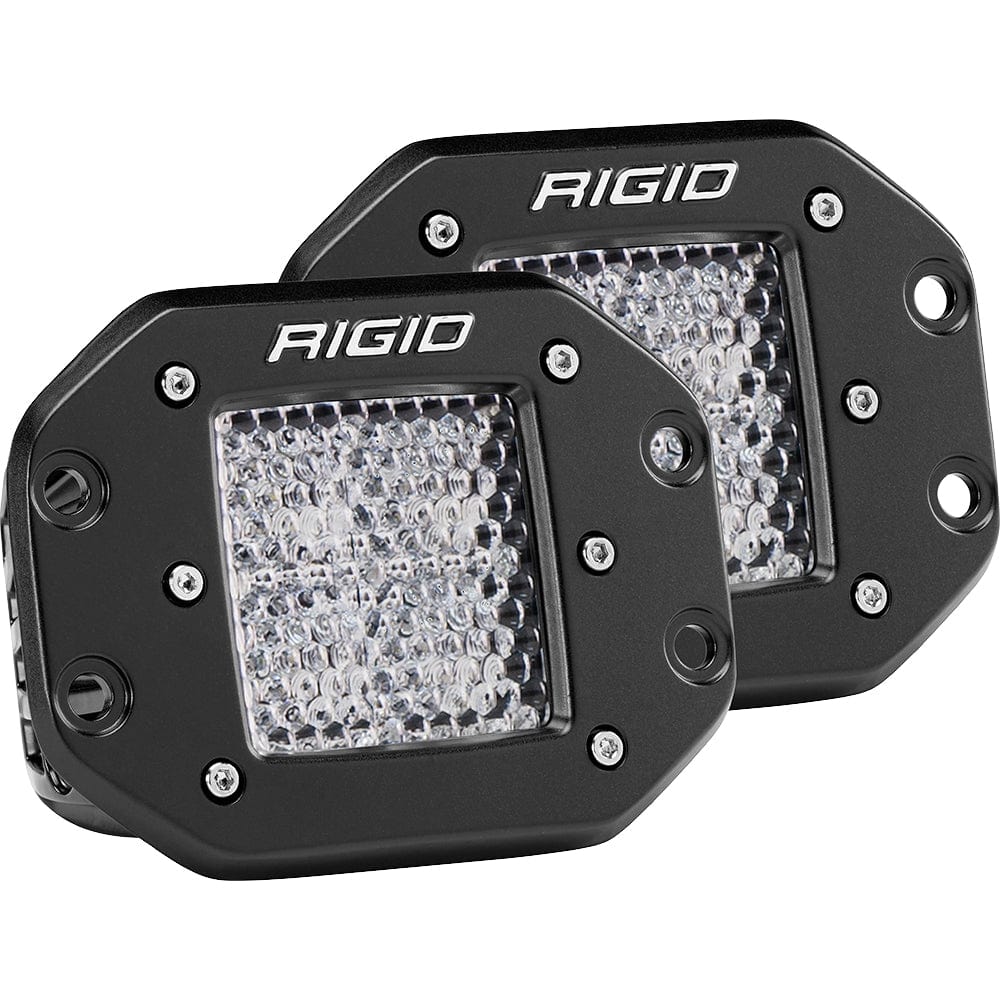 RIGID Industries D-Series PRO - Flush Mount - Diffused - Pair - Black [212513] - The Happy Skipper