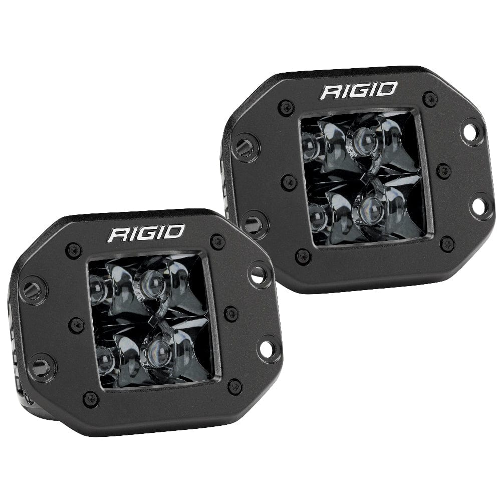 RIGID Industries D-Series PRO Flush Mount - Spot LED - Midnight Edition - Pair - Black [212213BLK] - The Happy Skipper